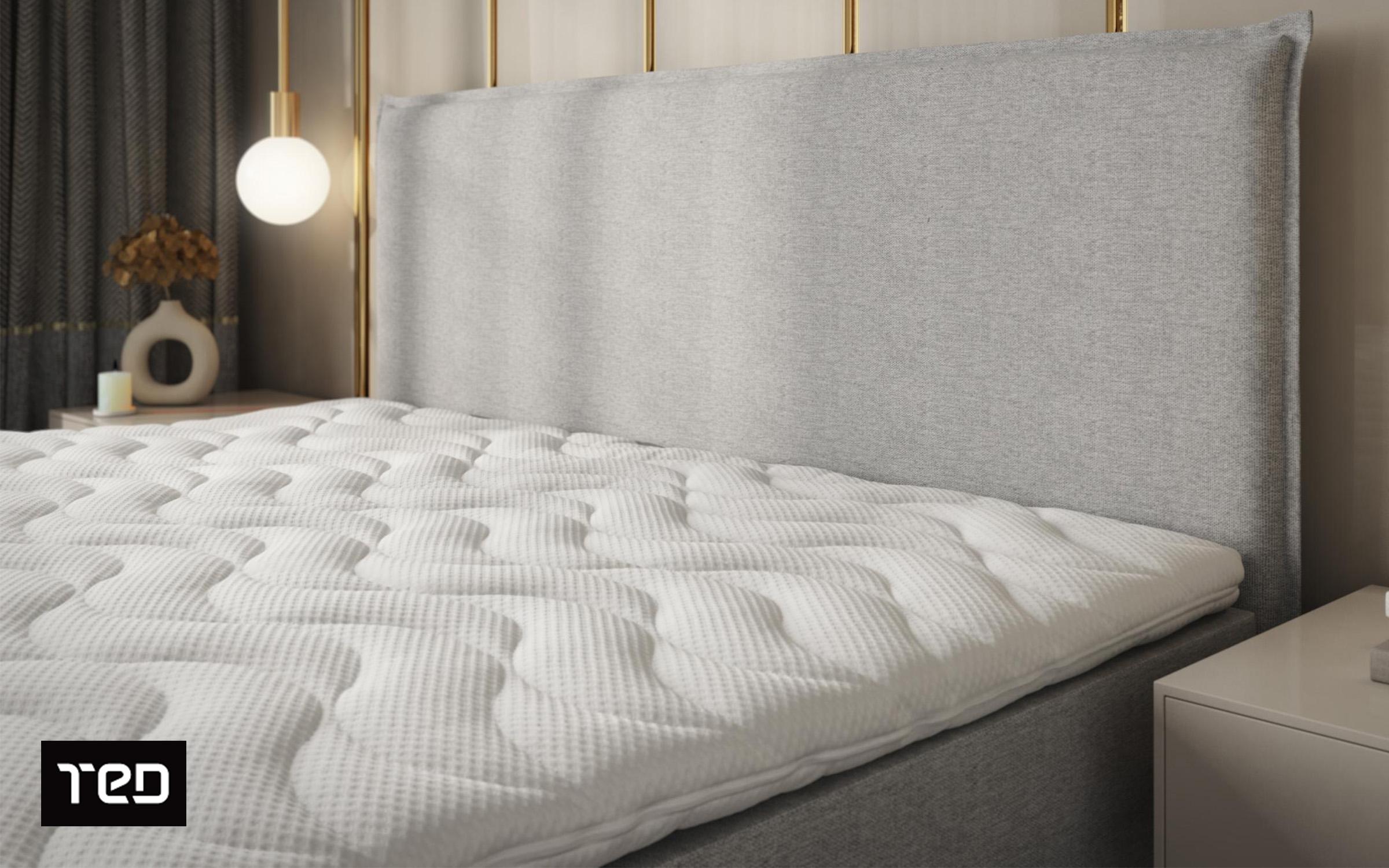 Pat dublu Modera Boxspring, gri deschis  3